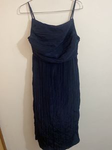 Elegant Navy Ruched Dress