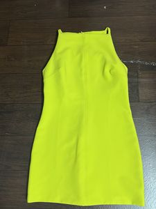Neon Yellow Halter Neck Mini Dress