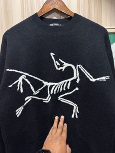 Arc'teryx Skeleton Print Brand Logo Black Sweater