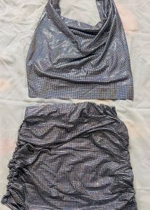 Shimmering Metallic Silver Co-ord Set