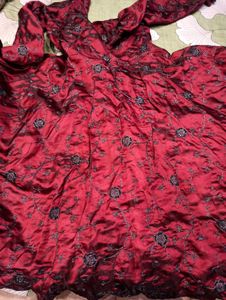 Elegant Red Embroidered Dress