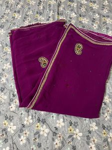 georgette purple saree