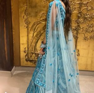 Stunning Blue Peacock Feather Lehenga Choli