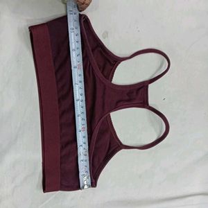 ❤️‍🔥 Maroon Sports Bra with Thin Straps