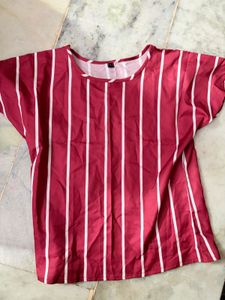 Chic Striped Red Top