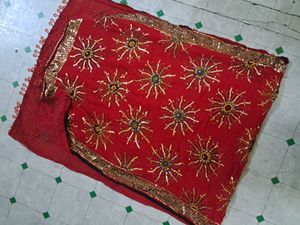 Embellished Red Dupatta