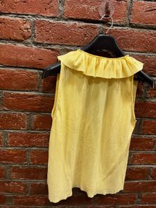 Ruffled Sleeveless Yellow Top