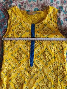Vibrant Yellow Bandhani Print Kurta
