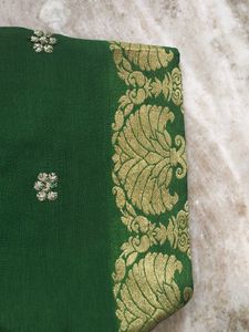 Women Elegant Red Embroidered Saree With Blouse