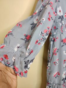 Grey Floral Dress