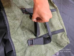 Stylish Green Canvas Tote Bag with many pockets
