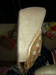 Embellished Gold Wedge Sandals