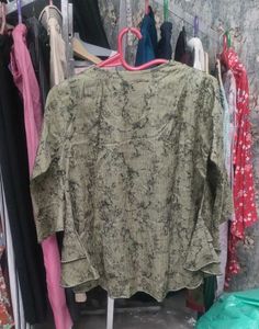 Olive Green Floral Top