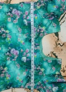 Teal Floral Print Kurta with Dhoti Pants