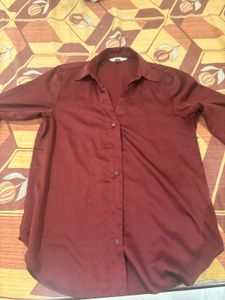 Burgundy Button-Down Shirt