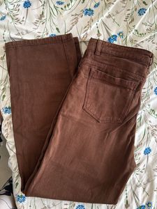 Brown straight leg Denim Jeans