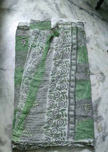 Green Floral kota Saree