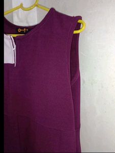 Stylish Maroon &amp; White Dress