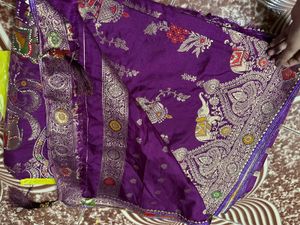 Purple Banarasi Silk Saree
