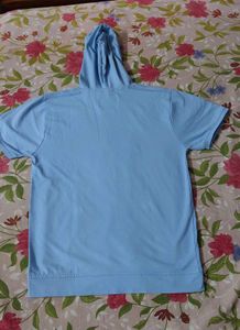 Light Blue Short Sleeve Hoodie for boys