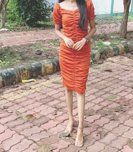 Lity Ruching Pattern Bodycon Dress