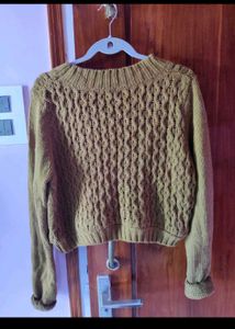 Olive Green Textured Sweater