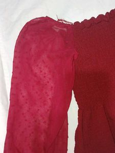 Chic Red Peplum Top
