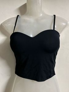 Black Strappy Crop Top
