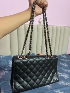 Black Quilted Chain Shoulder Bag | Stylish Crossbo