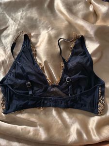 Elegant Navy Lace Bra