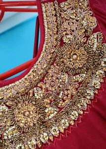 Stunning Red Embroidered Gown