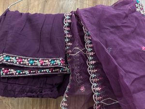 Embroidered Purple Kurta