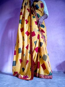 Beautiful synthetic saree with readymade blouse
