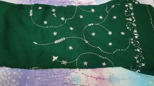 Elegant Green Embroidered Saree