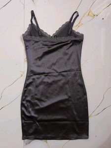 lace trim satin body con H&amp;M dress
