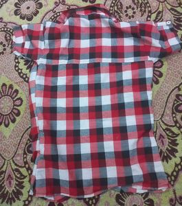 Girls Red &amp; White Checkered Shirt