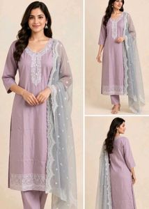 Lavender Kurta Set with Dupatta