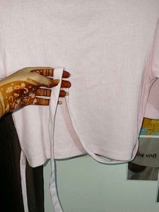 FREE DELIVERY! Pink Ribbed Wrap Crop Top