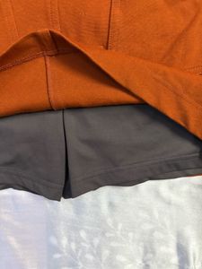 Chic Orange Mini Skort (Skirt+ Shorts)