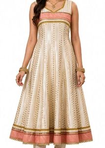 Elegant Cream Ethnic Gown