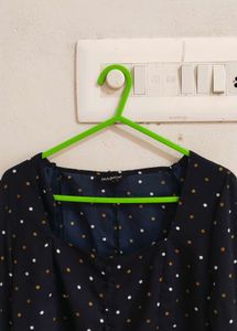 Chic Polka Dot Square Neck Blouse