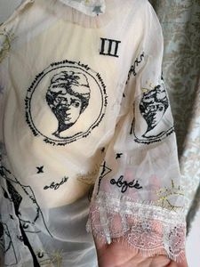 Unique Graphic Print Button-Up Shirt