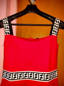 Red Sleeveless Aline Dress
