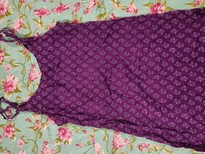 Purple Floral Print Spaghetti Strap Top