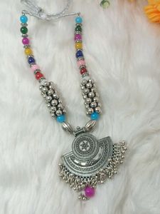 Boho Multicolored Beaded Necklace