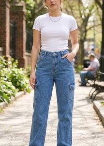 Light Wash Cargo Jeans