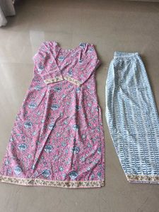 Boho Pink Floral Kurta Set
