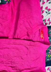 pink bath robe  towel