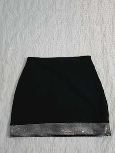 Amisu Sparkling Black Mini Skirt waist 28/30