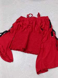 Red Off-Shoulder Top